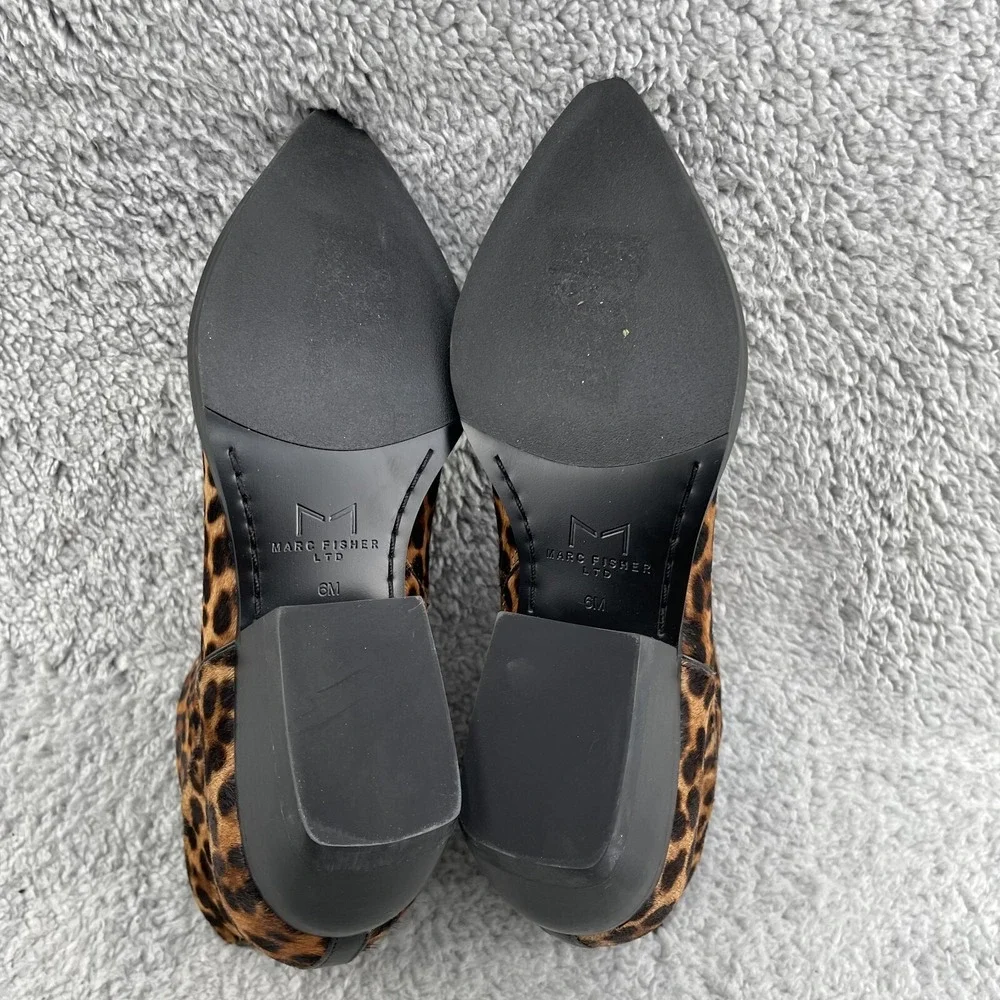 Marc Fisher Obrraly Boot Women 6M Leopard Calf Hair Point Western Corpcore Rodeo